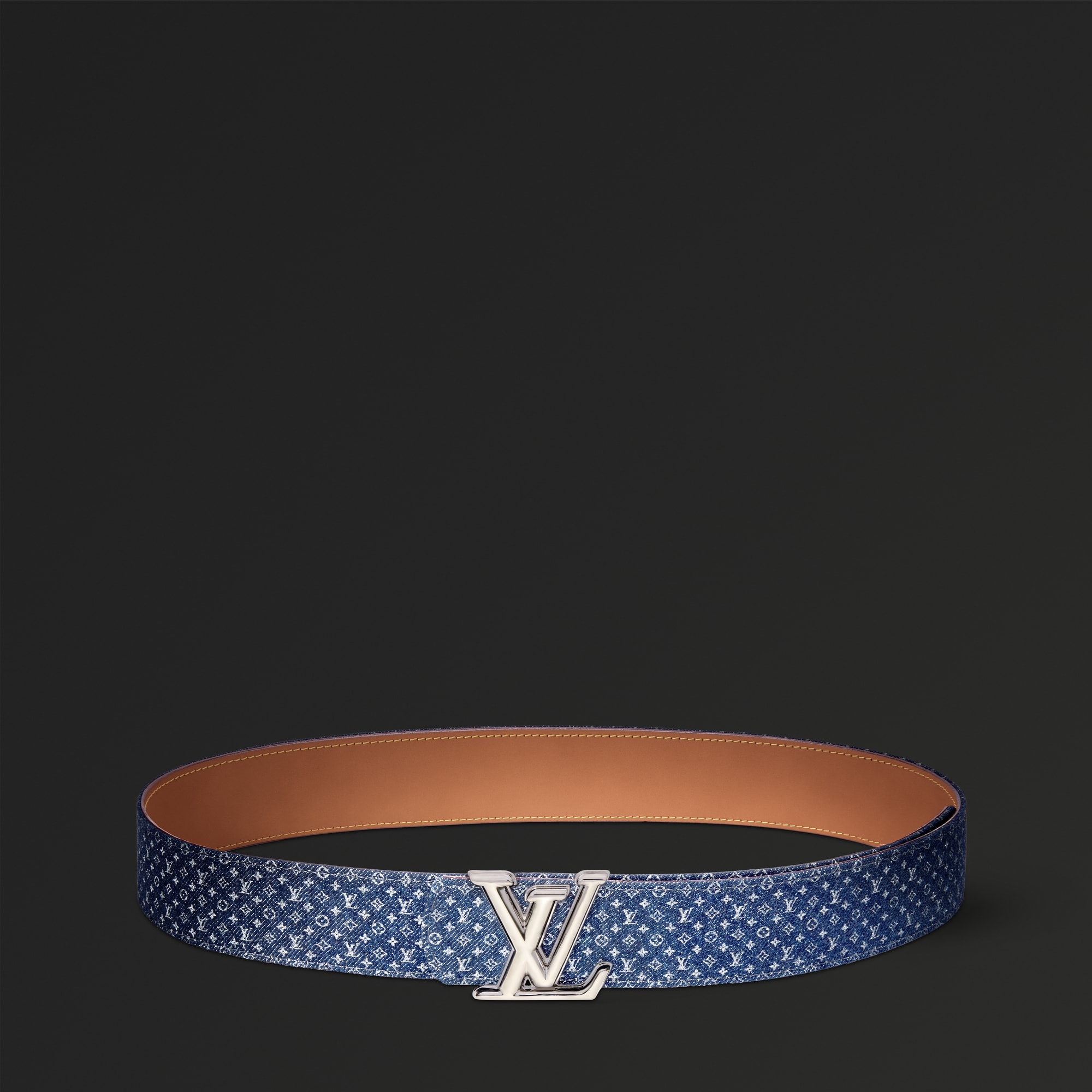ベルト・LV ディメンション モノグラム リフレクティブ デニム 40MM